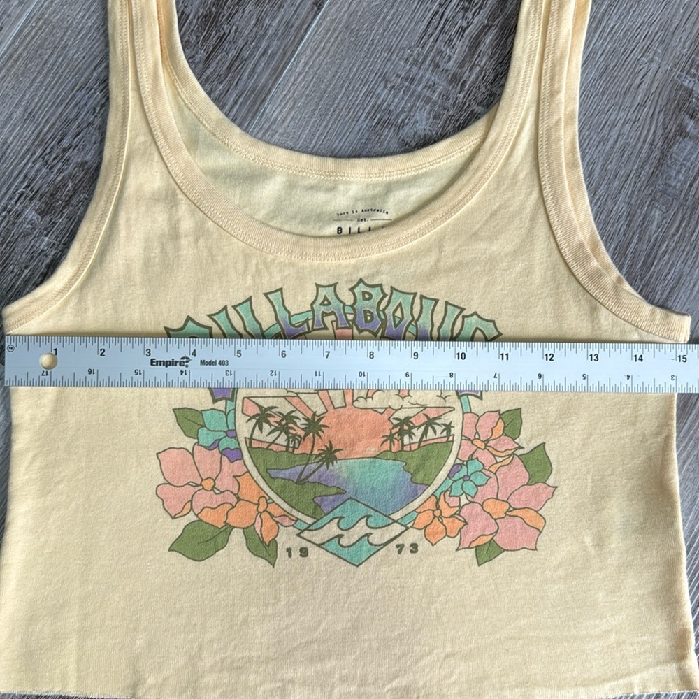 Billabong Yellow Cropped Tank Top - Picture 4 of 6